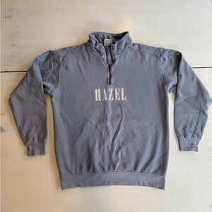 Comfort Colors Men's Gray Quarter-Zip Pullover with Hazel Logo